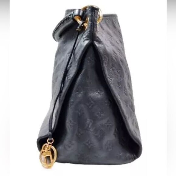 Auth Louis Vuitton Artsy Shoulder Bag MM Deep Navy Blue Leather Boho Monogram - Picture 4 of 16